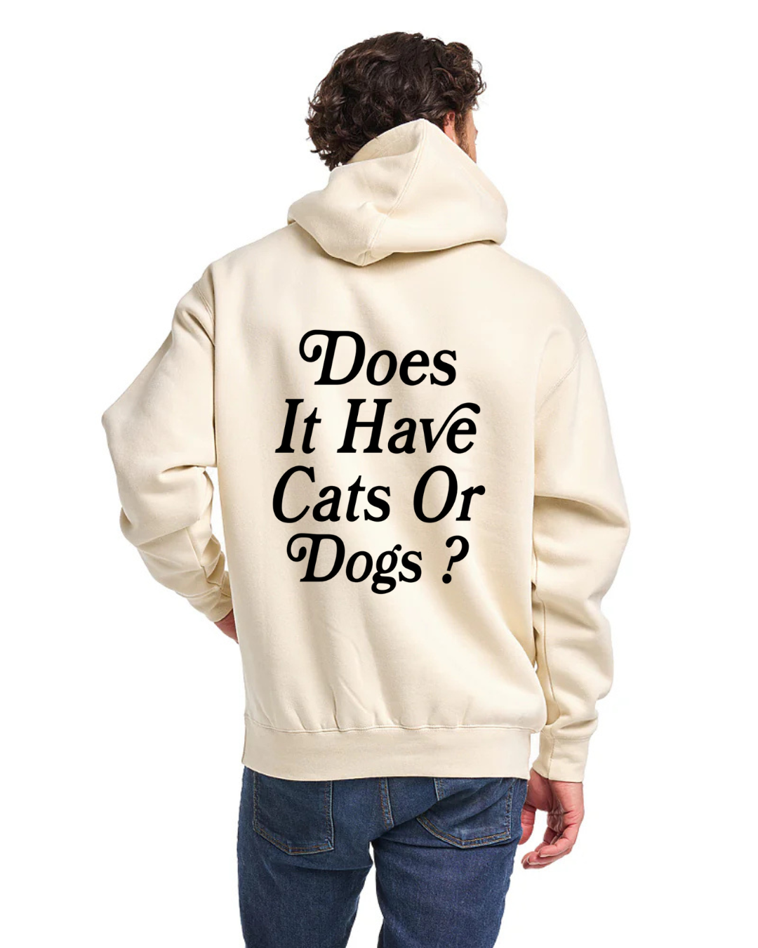 J&S Cats or Dogs Hoodie- Bone